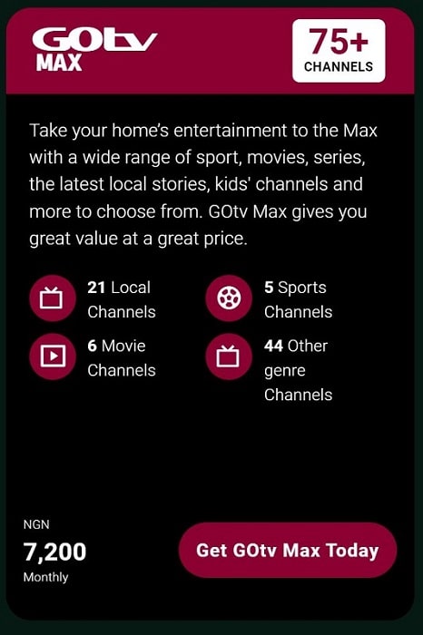 GOtv Max Channels List 2024 + Subscription Price